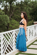 Load image into Gallery viewer, Baltic Blue Wrap Skirt