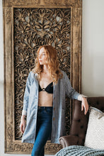 Load image into Gallery viewer, Denim Blue Longline Relaxed Blazer