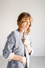 Load image into Gallery viewer, Denim Blue Longline Relaxed Blazer