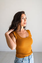 Load image into Gallery viewer, Goldenrod Ruffle Tank Top