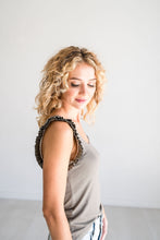 Load image into Gallery viewer, Sage Green Ruffle Tank Top
