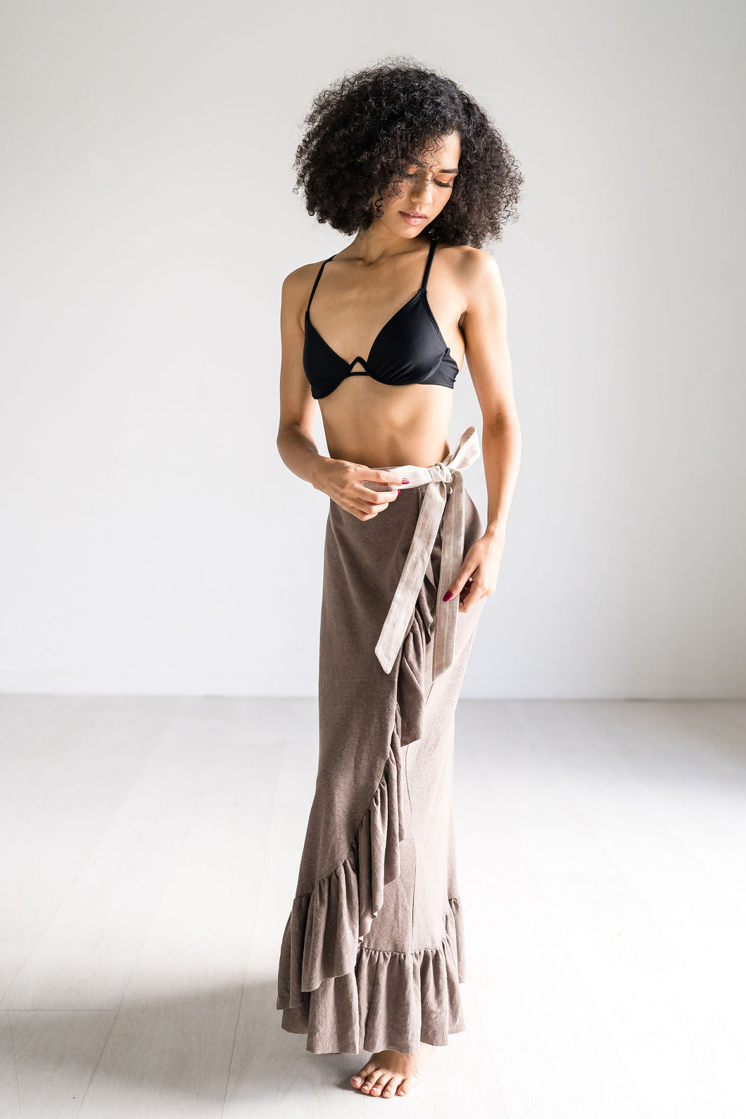 Cedar Brown Wrap Skirt