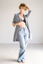 Load image into Gallery viewer, Denim Blue Longline Relaxed Blazer
