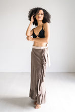 Load image into Gallery viewer, Cedar Brown Wrap Skirt
